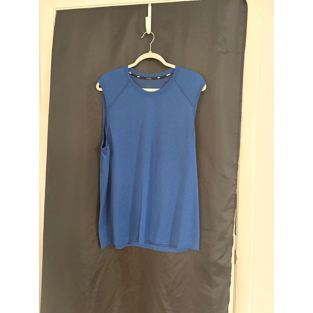 Rhone Reign Sleeveless Training Top Mens Blue Heather Muscle Tee Gym Shirt